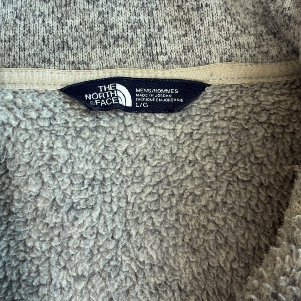 The North Face Mens Gray Marled Fleece 1/4 Zip Pullover Jacket Size Large L - Picture 6 of 8